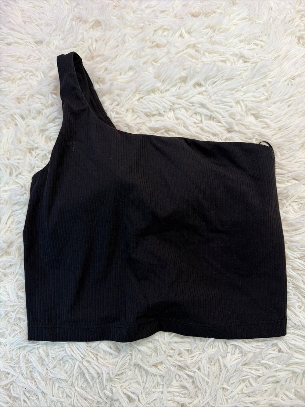 Lululemon Ribbed Nulu Asymmetrical Yoga Tank Top Black